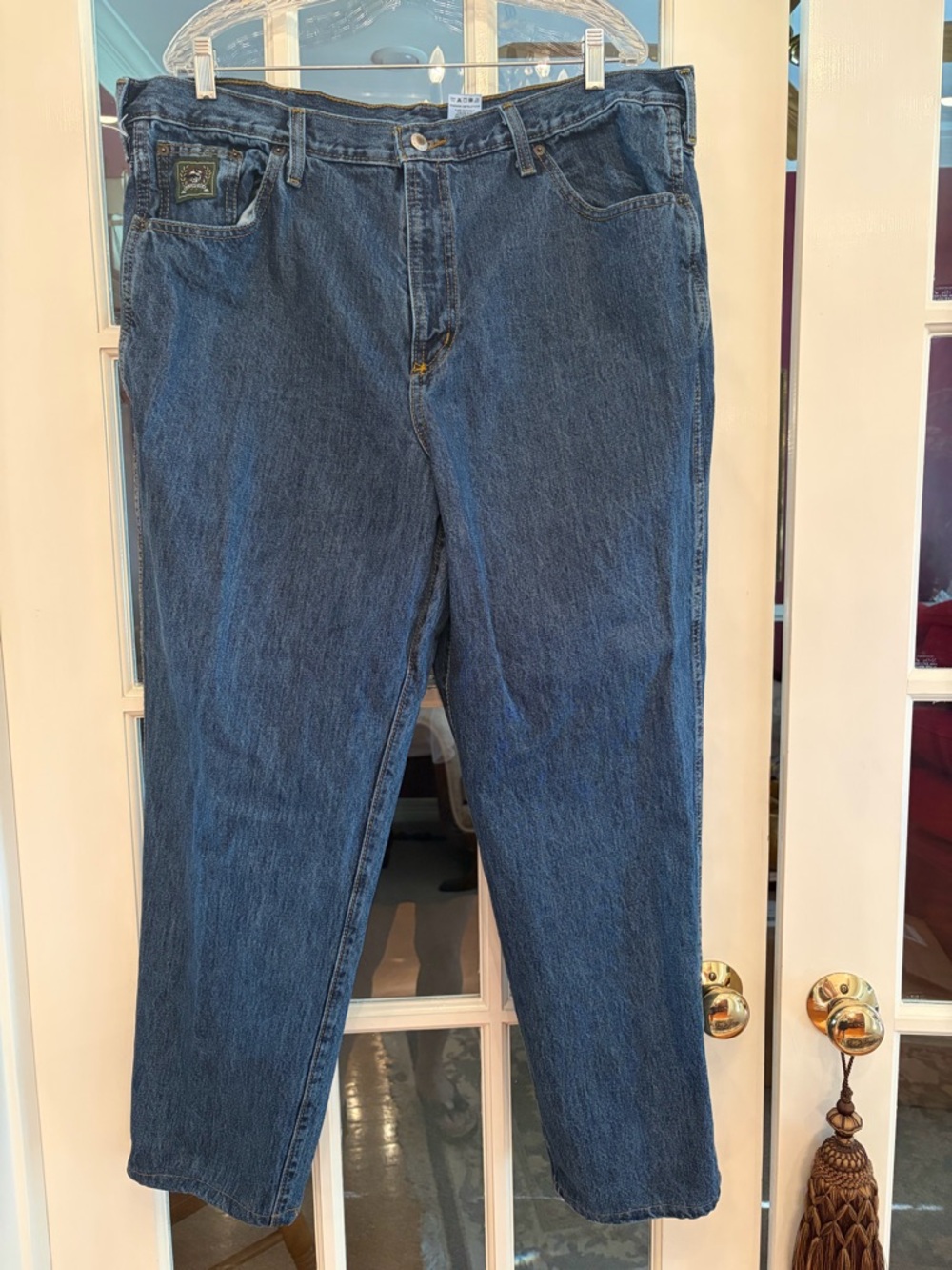 Classic Relaxed Fit Men's Jeans in Dark Blue Denim